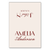 Fancy Burgundy Cream Classy Wedding Place Cards Kaart (Voorkant)