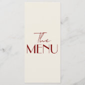 Fancy Burgundy Old Money Retro Luxury Wedding Menu (Achterkant)