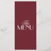 Fancy Burgundy White Old Money Luxury Wedding Menu (Achterkant)