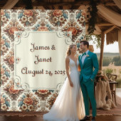 Fancy Buttercream Bloemen Huwelijksachtergrond Wandkleed