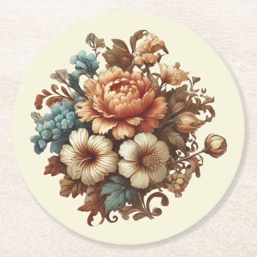 Fancy Buttercream Bloemen Papier Onderzetter (Voorkant)