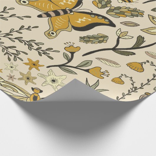 Fancy Butterflies and Flowers 2 Cadeaupapier (Hoek)