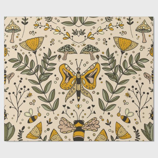 Fancy Butterflies and Flowers 3 Cadeaupapier (Vlak)