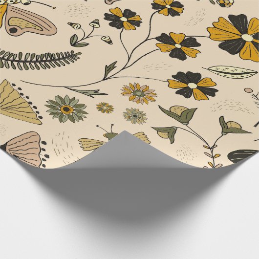 Fancy Butterflies and Flowers 3 Cadeaupapier (Hoek)