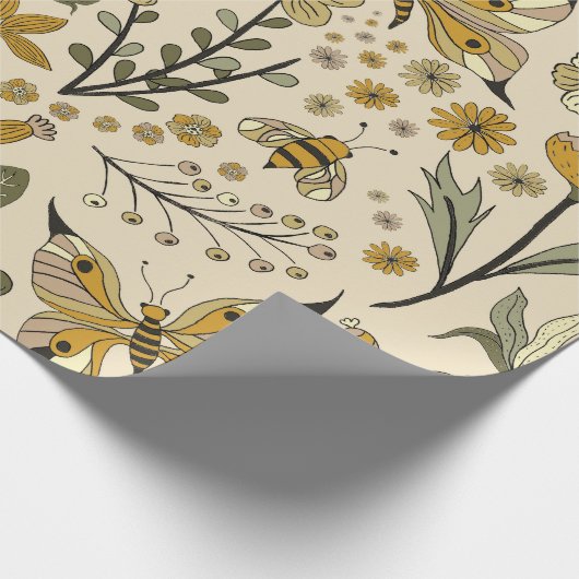 Fancy Butterflies and Flowers 4 Cadeaupapier (Hoek)