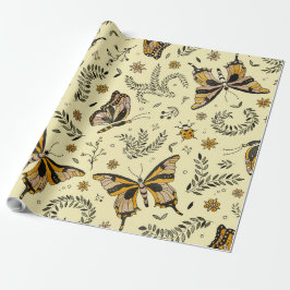 Fancy Butterflies and Flowers Cadeaupapier