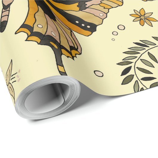 Fancy Butterflies and Flowers Cadeaupapier (Rol Hoek)