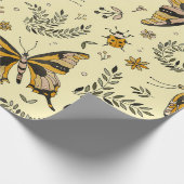 Fancy Butterflies and Flowers Cadeaupapier (Hoek)