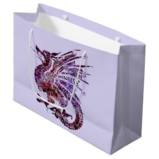 fancy cadeautas met draken (Voorkant Gekanteld)