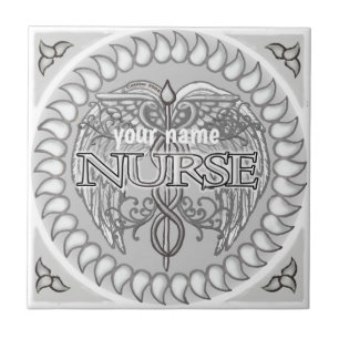 Fancy Caduceus custom Nurse tegel Tegeltje