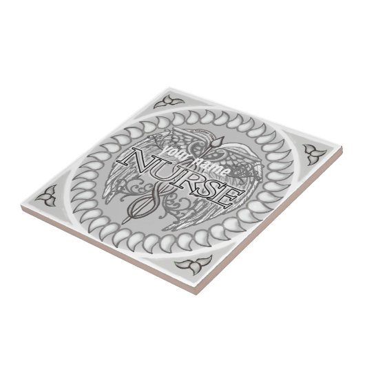 Fancy Caduceus custom Nurse tegel Tegeltje (Zijkant)