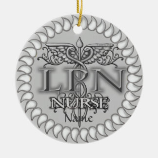 Fancy Caduceus LPN-verpleegkundige Keramisch Ornament