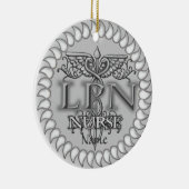 Fancy Caduceus LPN-verpleegster Keramisch Ornament (Rechts)