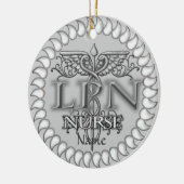 Fancy Caduceus LPN-verpleegster Keramisch Ornament (Links)