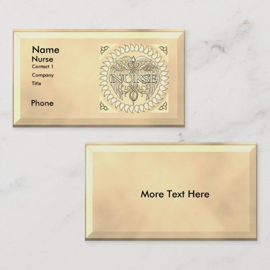 Fancy Caduceus Nurse visitekaartjes (Voorkant / Achterkant)