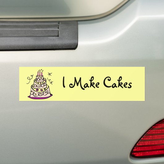 Fancy Cake Bumpersticker (Op auto)