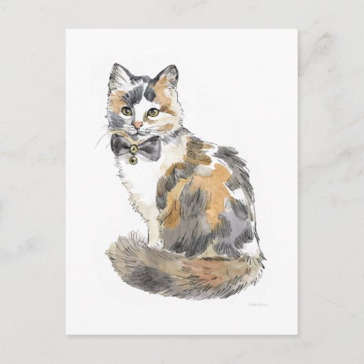 Fancy Calico Cat Briefkaart (Voorkant)