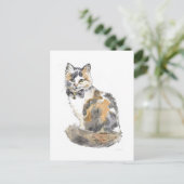 Fancy Calico Cat Briefkaart (Staand voorkant)