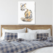 Fancy Calico Cat Canvas Afdruk (Insitu (Slaapkamer))