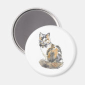 Fancy Calico Cat Magneet (Voorkant / Achterkant)