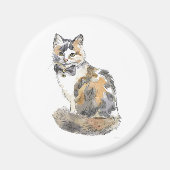 Fancy Calico Cat Magneet (Voorkant)