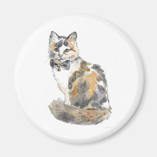 Fancy Calico Cat Magneet