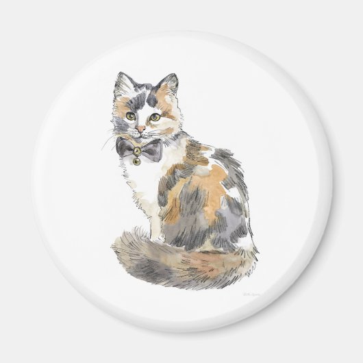 Fancy Calico Cat Magneet (Voorkant)