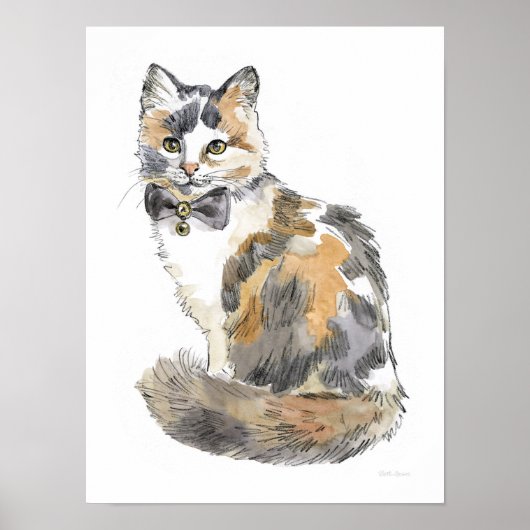 Fancy Calico Cat Poster (Voorkant)
