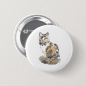 Fancy Calico Cat Ronde Button 5,7 Cm (Voorkant /achterkant)