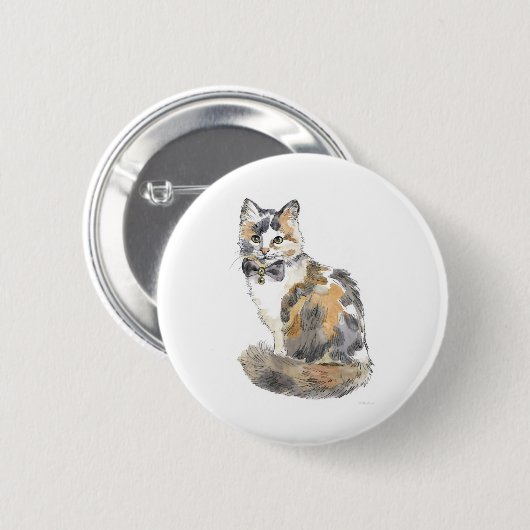 Fancy Calico Cat Ronde Button 5,7 Cm (Voorkant /achterkant)