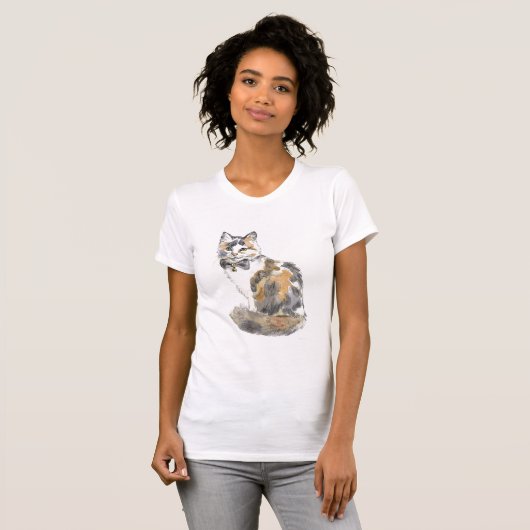 Fancy Calico Cat T-shirt (Voorkant volledig)