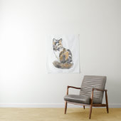 Fancy Calico Cat Wandkleed (In situ)