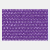 Fancy Calligraphy Monogram Koninklijk Paars Set Inpakpapier Vel (Voorkant 2)