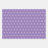 Fancy Calligraphy Monogram Koninklijk Paars Set Inpakpapier Vel (Voorkant 3)