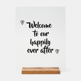 Fancy Calligraphy Welcome to our Storybook Wedding Acryl Bord