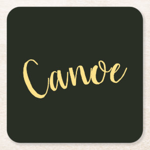 Fancy "Canoe" Script Diep bosgroene achtergrond Kartonnen Onderzetters