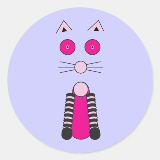 FANCY CAT RONDE STICKER (Voorkant)