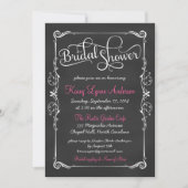 Fancy Chalkboard Bridal Shower Invitations Kaart (Voorkant)