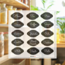 Fancy Chalkboard Oval Pantry Labels