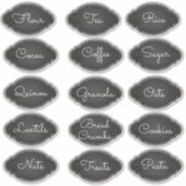 Fancy Chalkboard Oval Pantry Labels (Voorkant)