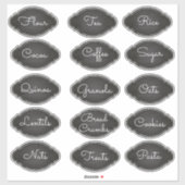 Fancy Chalkboard Oval Pantry Labels (Vel)