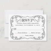 Fancy  Chalkboard RSVP Wedding Reply (Voorkant)
