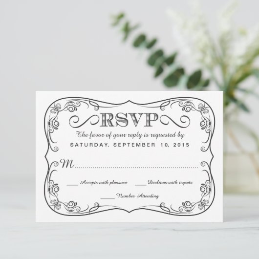 Fancy Chalkboard RSVP Wedding Reply (Staand voorkant)