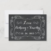 Fancy Chalkboard RSVP Wedding Reply Kaartje (Achterkant)