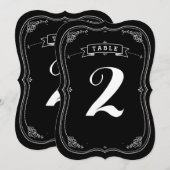 Fancy Chalkboard-tintage-weddenschapsnummer Kaart (Voorkant / Achterkant)