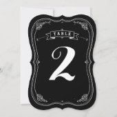 Fancy Chalkboard-tintage-weddenschapsnummer Kaart (Achterkant)