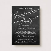 Fancy Chalkboard Typografie Graduation Party Kaart