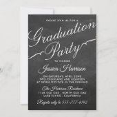 Fancy Chalkboard Typografie Graduation Party Kaart (Voorkant)