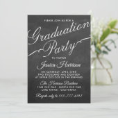 Fancy Chalkboard Typografie Graduation Party Kaart (Staand voorkant)