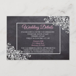 Fancy Chalkboard Weddenschapskaart Informatiekaartje
